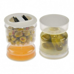 Pot de cornichon Distributeur humide et sec Cornichon et Olive Hourglass Pot Conteneur Home Kitchen Top
