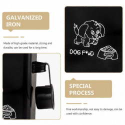 Lidded Pet Food Container Dog Food Storage Bin Large Capacity Food Bucket (Black)