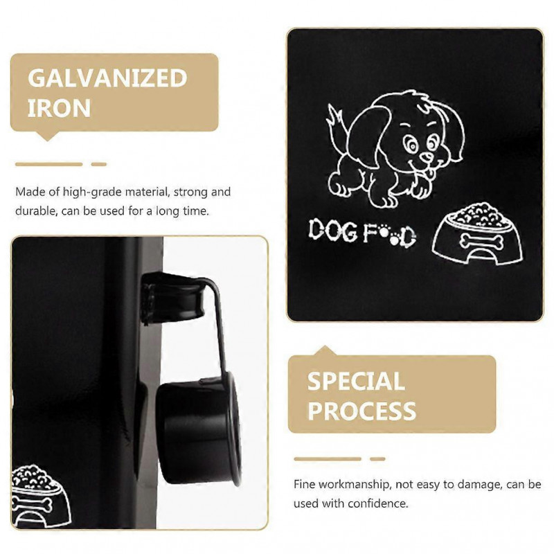 Lidded Pet Food Container Dog Food Storage Bin Large Capacity Food Bucket (Black)