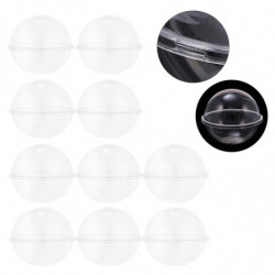 10pcs Transparent Plastic Cake Container Ball Shape Cake Container Portable Mousse Ball Round Cake Container [...]