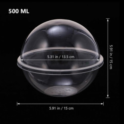 10pcs Transparent Plastic Cake Container Ball Shape Cake Container Portable Mousse Ball Round Cake Container [...]