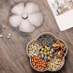 Storage Box, Flower Shape Tray With Lid,nut Food Storage Box,fruit Box Dry Fruit Container,pink