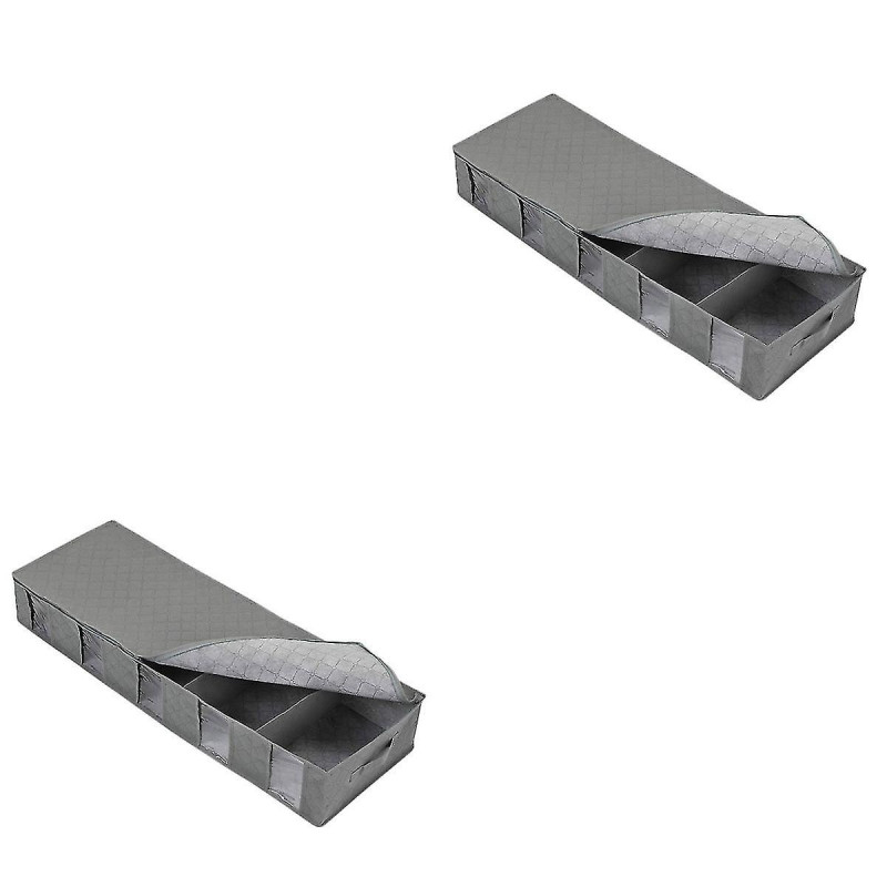 2 Pcs Foldable Storage Box Storage Box Moisture-proof Container (gray)