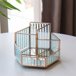 Metal Storage Box, Suitable For Lipstick And Cosmetics Revolving Metal Transparent Storage Box