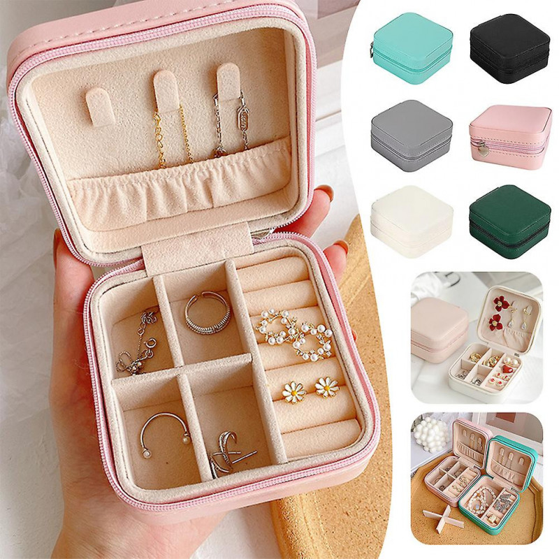 Travel Trinket Case with Flip Lid Large Capacity Waist Chain Container for Business Trip