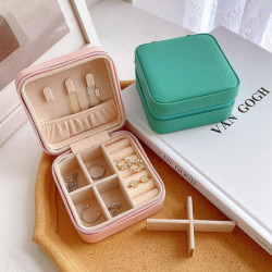 Travel Trinket Case with Flip Lid Large Capacity Waist Chain Container for Business Trip