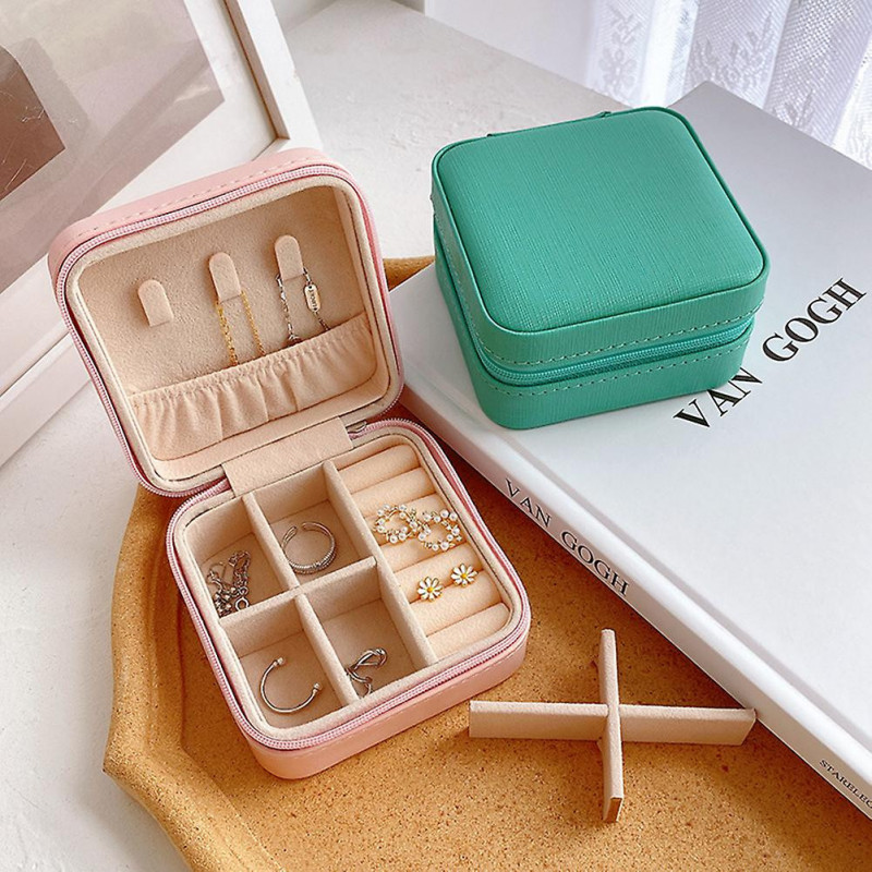 Travel Trinket Case with Flip Lid Large Capacity Waist Chain Container for Business Trip