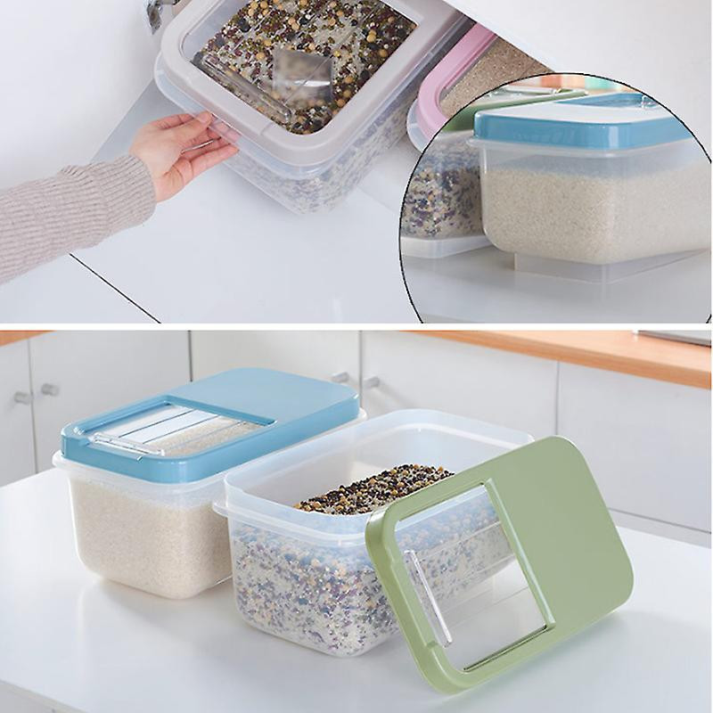 10Kg Plastique Riz Boîte de stockage Seau Scellé Étanche à l’humidité Grande Capacité Grain Farine Conteneur