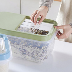 10Kg Plastique Riz Boîte de stockage Seau Scellé Étanche à l’humidité Grande Capacité Grain Farine Conteneur
