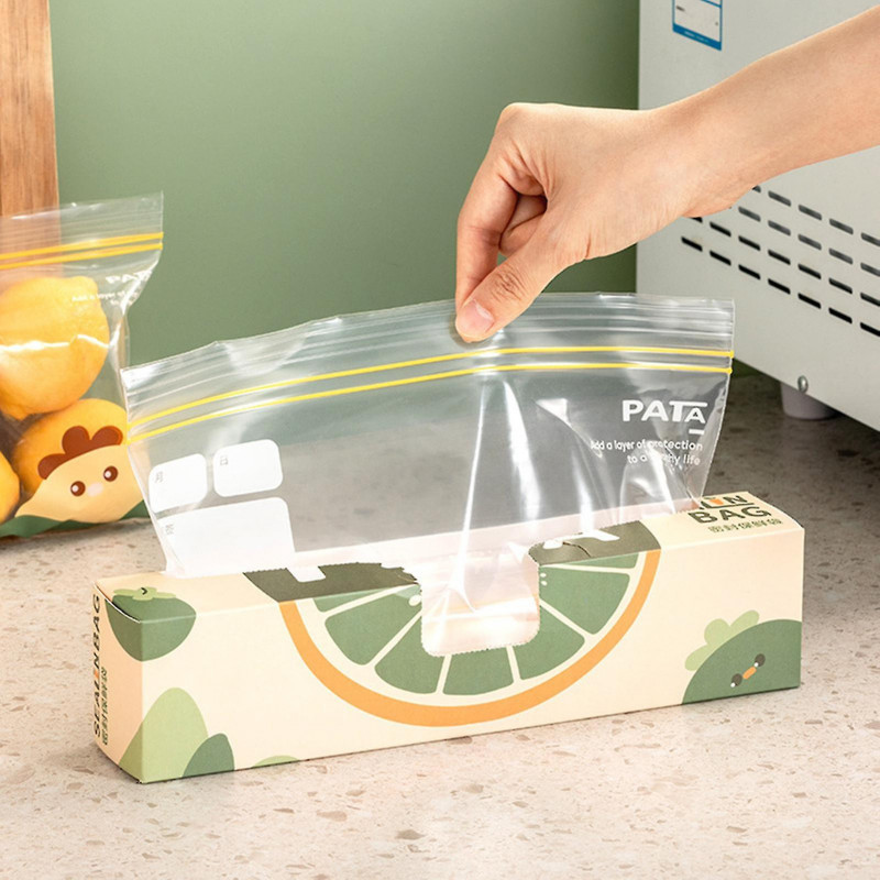 1 Box Food Storage Bag Leak-proof Refillable Plastic Multifunctional Large Capacity Sealed Bag Household Supplies