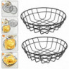 2Pcs Simple Iron Storage Basket Fruit Dessert Snacks Basket Kitchen Food Container