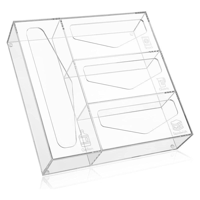Bag Storage Organizer Box Bag Dispenser Holder For Gallon Quart Snack Bags