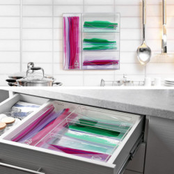 Bag Storage Organizer Box Bag Dispenser Holder For Gallon Quart Snack Bags