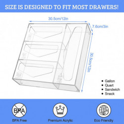 Bag Storage Organizer Box Bag Dispenser Holder For Gallon Quart Snack Bags