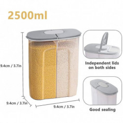 Dhrs 2 In1 Bocaux de stockage étanches à l’air avec couvercle, Cornflakes Boîte de rangement Cuisine P