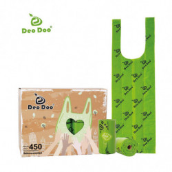 Poignée biodégradable Sacs de caca 30 rouleaux 450 sacs en rouleaux Sakura Parfumé Biobase Cat Sacs à déchets [...]