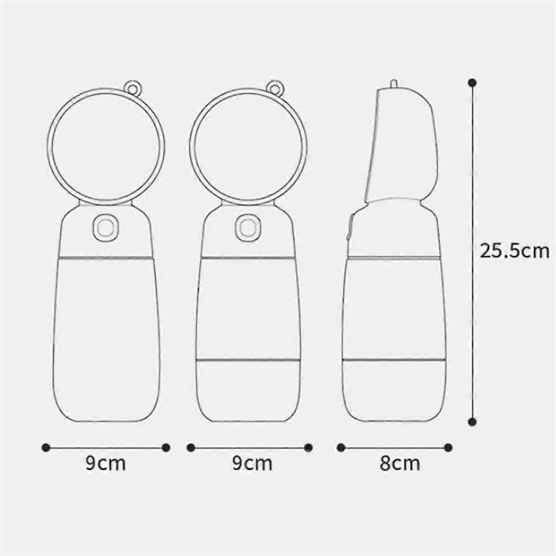 2 in 1 Portable Food Grade Material Dog Cat Travel Pet Water Cup Bottle with Food Dispenser A