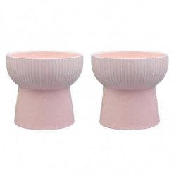 Ceramic Raised Elevated Bowl Pet Cats Dogs Food Water Dish Stress Free Porcelain Feeding Dispenser Container