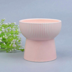 Ceramic Raised Elevated Bowl Pet Cats Dogs Food Water Dish Stress Free Porcelain Feeding Dispenser Container