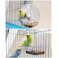 Bird Feeder for Budgerigar Canary Parrot Finches Parakeet Seed Food Container