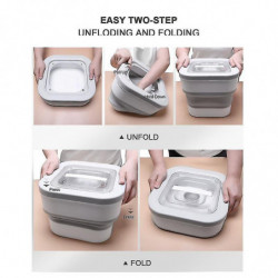 Récipient d’aliments pliable pour chiens, bac de 15 lb avec cuillère et mesure