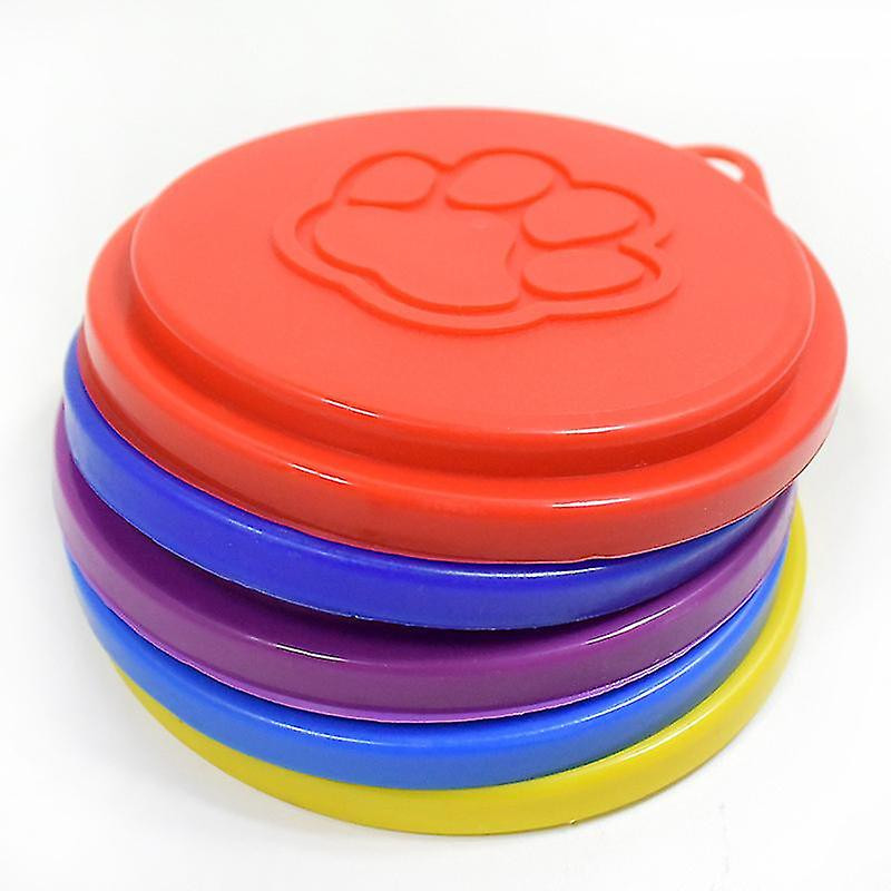 2 Pcs Reusable Pet Dog Can Tin Food Covers With Print Pet Cans Lid Caps-om