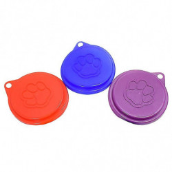 2 Pcs Reusable Pet Dog Can Tin Food Covers With Print Pet Cans Lid Caps-om