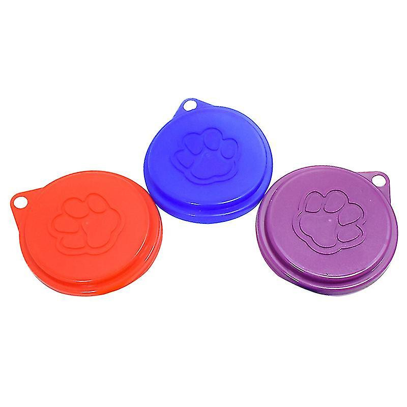 2 Pcs Reusable Pet Dog Can Tin Food Covers With Print Pet Cans Lid Caps-om