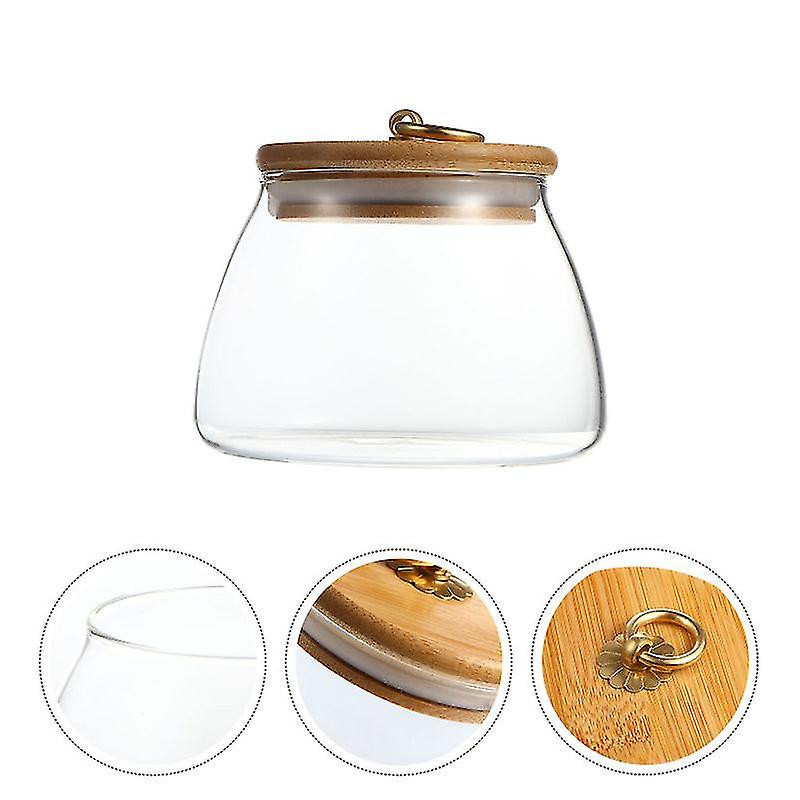 1pc kitchen tea sealed container practical glass storage jar food can (500ml)