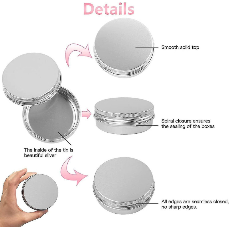 Aluminum Tin Jars Cans Small Round Pot,aluminum Balm Tins For Pill Storage,small Metal Tin Empty Container,jar [...]