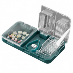 3 in 1 Tablet Cutter with Transparent Lid Moisture-proof Medicine Crusher Cutter for Small/Large tablet