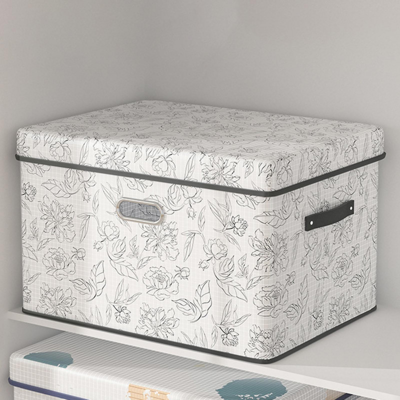 Vêtements pliables Organiser Boîte avec couvercle rabattable Boîte de rangement pour couvertures Vêtements Coudettes