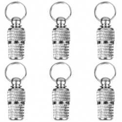 6pcs Pet Name Address Label Tag Storage Capsule Shape Dog Collar Hanging Pendant For Dog Pet Supplies