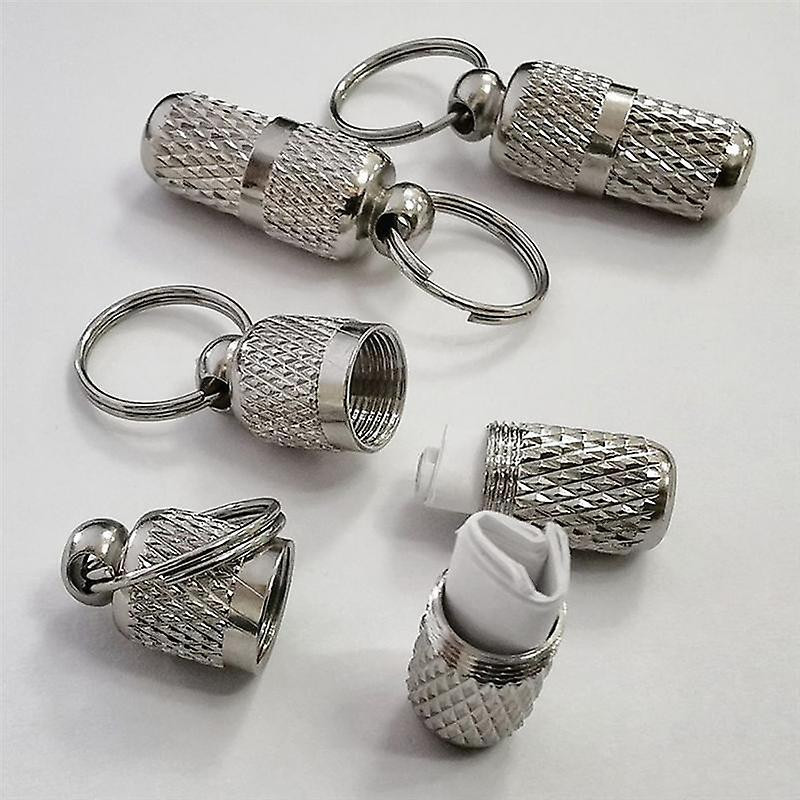6pcs Pet Name Address Label Tag Storage Capsule Shape Dog Collar Hanging Pendant For Dog Pet Supplies