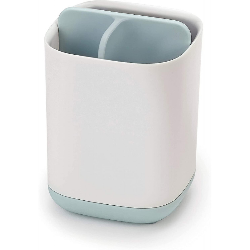 Bathroom Easy-store Toothbrush Caddy, White/blue, Small