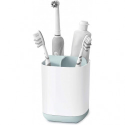 Bathroom Easy-store Toothbrush Caddy, White/blue, Small