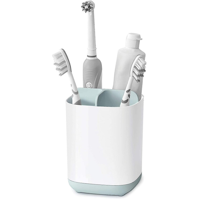 Bathroom Easy-store Toothbrush Caddy, White/blue, Small