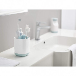 Bathroom Easy-store Toothbrush Caddy, White/blue, Small