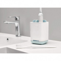 Bathroom Easy-store Toothbrush Caddy, White/blue, Small