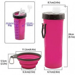 Bouteille d’eau Manxia pour chiens avec récipient de nourriture pour animaux de compagnie 2 en 1 avec 1 bol de [...]