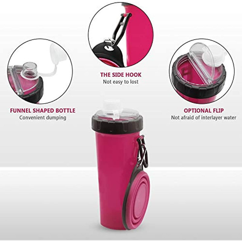 Bouteille d’eau Manxia pour chiens avec récipient de nourriture pour animaux de compagnie 2 en 1 avec 1 bol de [...]