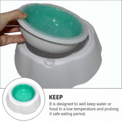 Cooling Puppy Drinking Frosty Pet Tool Food Bowls Dog Plastic Go Containers Spill Shield Water