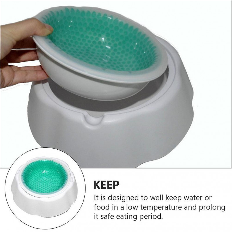 Cooling Puppy Drinking Frosty Pet Tool Food Bowls Dog Plastic Go Containers Spill Shield Water