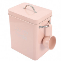 Washing Powder Bucket Container for Dog Food Detergent Laundry Tin Case Filling Pink Wrought Iron