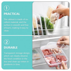 3 Pcs Storage Box Fridge Container Fruit Holder Refrigerator Bins with Lid Drink Containers Fresh-keeping
