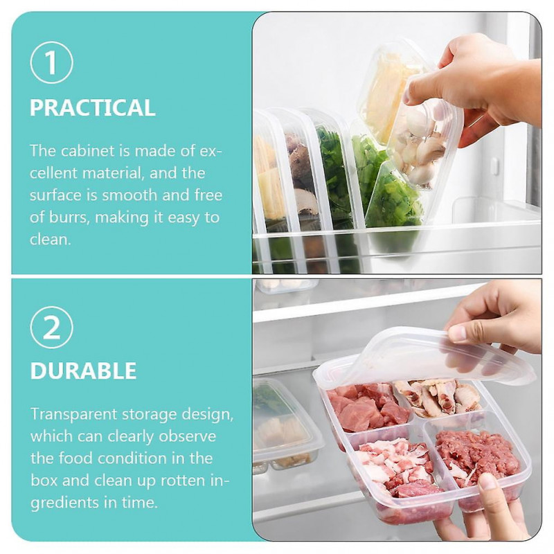 3 Pcs Storage Box Fridge Container Fruit Holder Refrigerator Bins with Lid Drink Containers Fresh-keeping
