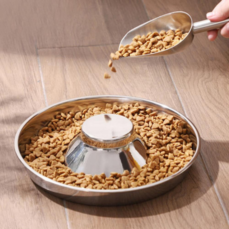 Stainless Steel Dog Bowl Hammered Puppy Litter Food Feeding Weaning
