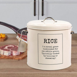 Metal Rice Storage Box, Round Rice Container With Lid And Handle,sealed Food Storage Bin For Kitchen,countertop [...]