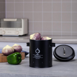 Vegetables Storage Bin Farmhouse Storage Tin With Aerating Holes Kitchen Storage Canister Food Container For [...]