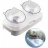 Double Cat Bowl Raised Stand Pet Food Water Bowls For Dog Puppy Transparent Double Cat Bowl Raised Stand Pet Food Water Bowls For Dog Puppy Transparent